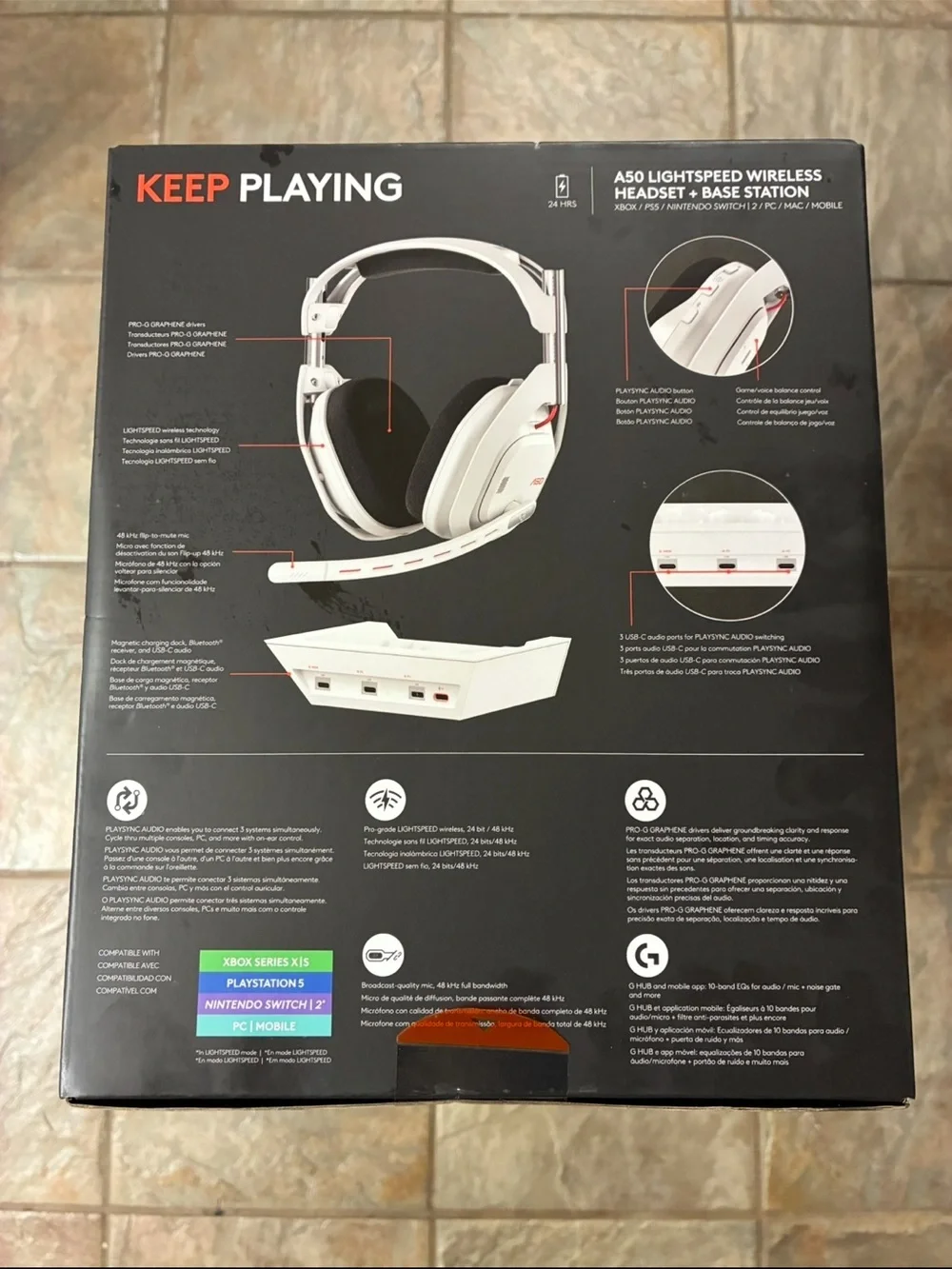 Astr A50 Wireless Gaming Headset with Base Station - White
